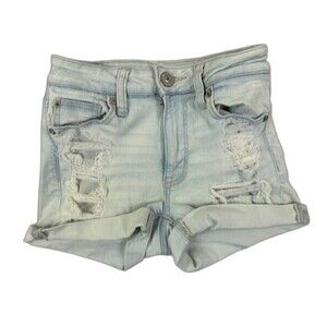 American Eagle Size 0 Womens Shorts Low Rise Distress Cuff  Hem Stretch Light